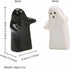 RyanDesign Salt and Pepper Shakers, Ceramic Ghost Design, Black and White Hugging Couple, Wedding Gifts, Kitchen Decor
