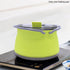 Folding Saucepan, Camp Cookware Hiking Silicone Pot with Lid, Travel Camping Kettle, Red