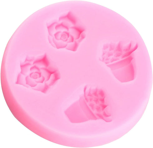Succulent Plant Cake Decorating Silicone Mold, Fondant Molds for Cake Decoration, Cupcake Topper, Chocolate Candy,
