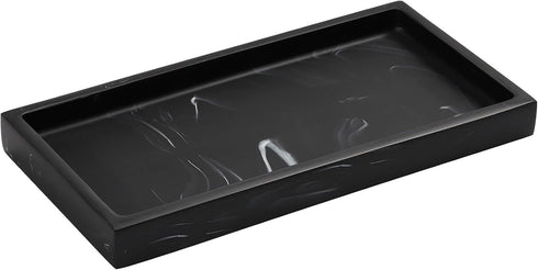 Luxspire 8 x 4 inch Bathroom Vanity Tray, Resin Dresser Jewelry Ring Dish for Kitchen Sink Countertop Organization