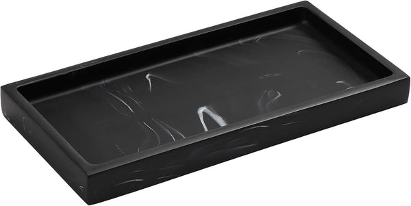 Luxspire 8 x 4 inch Bathroom Vanity Tray, Resin Dresser Jewelry Ring Dish for Kitchen Sink Countertop Organization