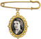 Gold Wedding Bouquet Photo Charm Pin - For Bridal Bouquet or Boutonniere Memorial for Mother Father of The Bride or