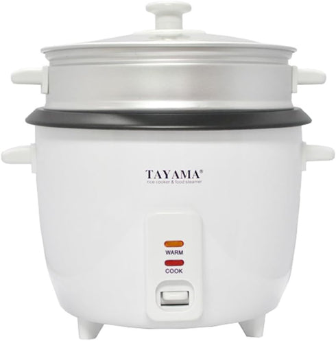 RC-8 8 Tayama Rice Cooker with Cup Steam Tray, White
