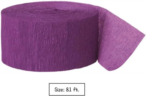 Pretty Purple Crepe Streamer - 81 ft (1 Count) - Vibrant Party Decoration