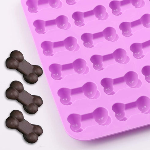 Bone Shaped Silicone Molds, 18 Cavity Food Grade for Chocolate, Candy, Cake, Pudding, Jelly, Dog Treats (4 Pcs)