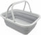 SAMMART 9.2L Collapsible Tub with Handle, Portable Outdoor Picnic Basket, Grey