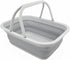 SAMMART 9.2L Collapsible Tub with Handle, Portable Outdoor Picnic Basket, Grey