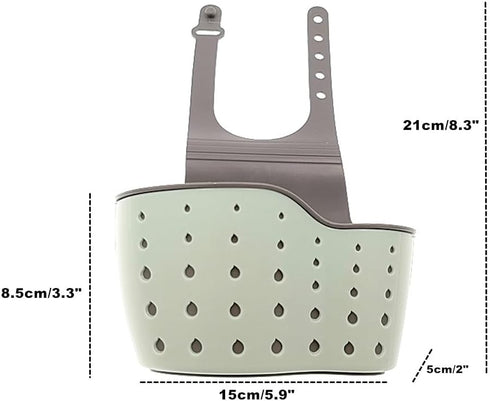 Kitchen Sink Caddy Sponge Holder, Hang Basket for Scrubber Dish Brush, Light Blue Kitchen Accessories Organizer