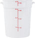 Restaurantware-Met Lux 4 Quart Food Storage Container, 1 White Container - Lids Sold Separately, Red Volume Markers