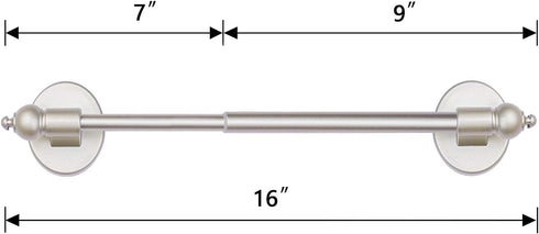 Magnetic Curtain Rods, Adjustable Multi-Use Appliance for Metal Doors and Windows, 9-16 Inch, Nickel, 4 Pack