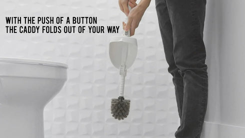 ELYPRO Toilet Brush with Holder Drip-Free Hygienic Bathroom Scrubber with No-Drip Caddy, Built-in Spout, Fast-Drying