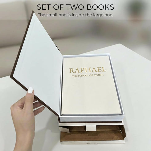 Set 2 Upgraded Decorative Books for Home Decor - Coffee Table Faux Books for Decoration, Linen Fake Book Storage Box