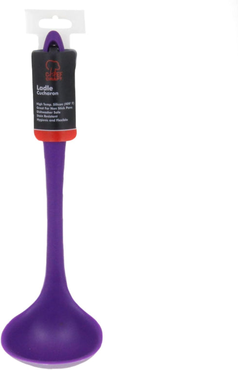 Chef Craft Premium Purple Silicone Cooking Ladle, 11.25 inch