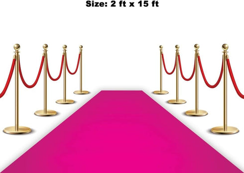 Red Carpet Floor Runner for Hollywood Party Decoration, Fabric 100 GSM (Pink, 2x15 Feet)
