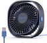EasyAcc USB Desk Fan, 3 Speeds USB Powered Fan, 360° Rotatable Personal Table Fan for Home Office (No Battery)