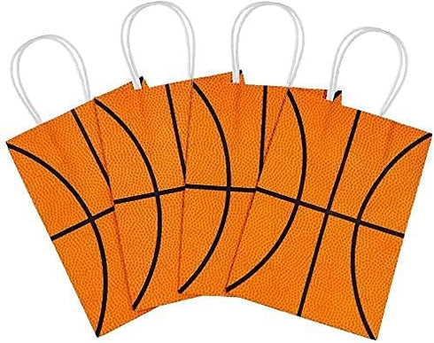16 PCS Basketball Party Gift Bags, Birthday Decor, Party Favor Goody Treat Candy Bag, Basketball Pattern