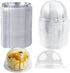 Hewnda 50 Pack Clear Plastic Mini Cake Box, 2 Inch Muffins Cookies Dome Box for Wedding Birthday Gift (Silver)