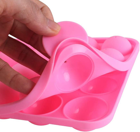 20 Cavity Silicone Pink Lolly Pop Party Cupcake Baking Mold, Cake Pop Stick Mold Tray