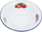 MAGICLULU Vintage Enamel Bowl, Round Tray with Strawberry Pattern, Metal Nesting Food Bowl, 20cm