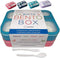 Bento Lunch Box for Kids & Adults, Leakproof Containers with 6 Compartments, BPA-Free Utensils, Blue & Pink Set