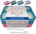Bento Lunch Box for Kids & Adults, Leakproof Containers with 6 Compartments, BPA-Free Utensils, Blue & Pink Set