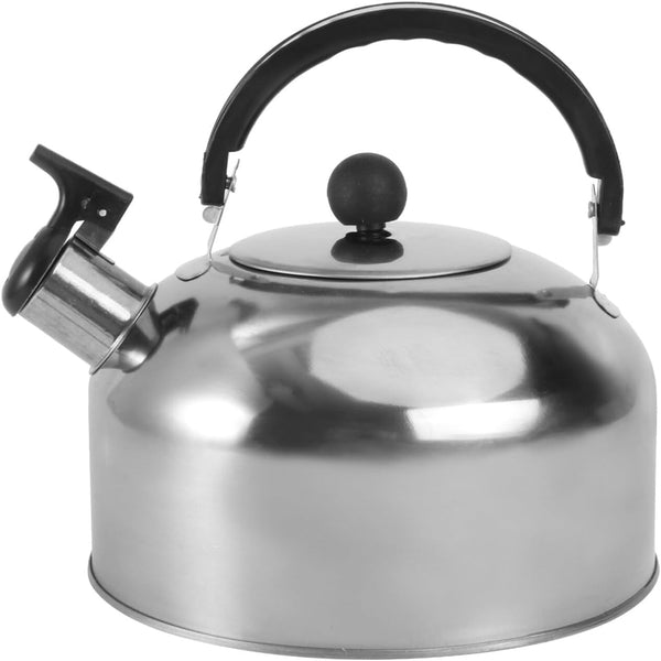 Amosfun 2L Whistling Tea Kettle, 7.8 Inch Stainless Steel Stove Top Teapot with Ergonomic Handle, Milk Warmer
