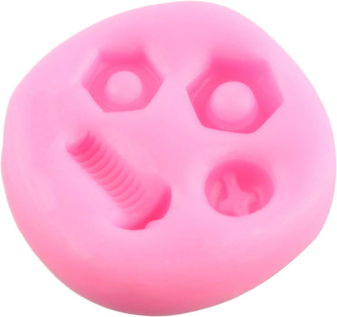 Hand Tools Silicone Mold, Construction Tools Fondant Molds for Cake Decorating, Screw Nut Candy Molds for Cupcake