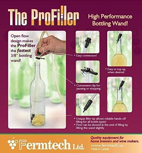 Fermtech Regular Deluxe Siphoning Kit, Regular Auto-Siphon, 24" Pro Wine Bottle Filler, Clamp, Tubing, and 30" Brush