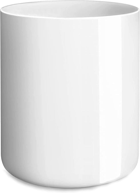 Glossy White Ceramic Utensil Holder for Countertop, Modern Small Cooking Utensil Crock, Easy to Clean, 4.5×6.4 IN