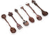 Fdit 6Pcs Vintage Carved Coffee Spoon Set, Retro Zinc Alloy Dessert Cutlery for Kitchen (Red Bronze)