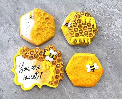 Ann Clark Bee Cookie Cutters 7-Pc. Set Made in the USA - Cute Bee, Small Flower, Honey Pot, Beehive, Honeycomb and more