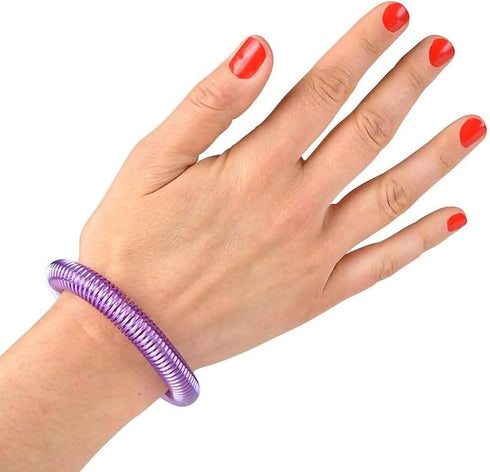 ArtCreativity Pack of 12 Neon Spring Bracelets - Assorted Elastic Plastic Wristbands, Fun Party Favor, Goodie Bag
