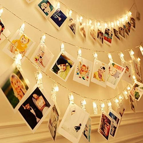 20 Photo Clip String Lights, LED Fairy Twinkle Lights for Indoor Outdoor Decor, Home Wall