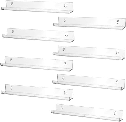 Sooyee 8 Pack 15 Inch Acrylic Invisible Kids Floating Bookshelf for Kids