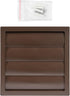 Plastic 6" Brown Dryer Vent Cover with Flange, Exhaust Ventilation Grille with Shutters, Louvered Air Vent for Various