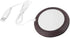 USB Cup Warmer Coaster, Coffee Mug Warmer for Desk, Dark Wooden Grain Heat Pad