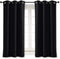 NICETOWN Halloween Black Out Curtain Panel Shade, Solid Energy Efficient Eyelet Top Window Blind, 42x63 inches, Black