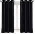 NICETOWN Halloween Black Out Curtain Panel Shade, Solid Energy Efficient Eyelet Top Window Blind, 42x63 inches, Black