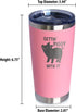 Bevvee Gettin Piggy Insulated Coffee Tumbler Cup, Stainless Steel Mug with Sliding Lid, Pig Themed Coffee Gifts (Pink)
