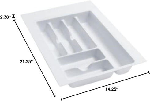 Rev-A-Shelf GCT-2W-52 Medium Glossy White Cutlery Tray Drawer Insert