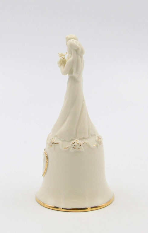 Fine Porcelain 50th Anniversary Decorative Bell Figurine Wedding Couple, 5-5/8" H