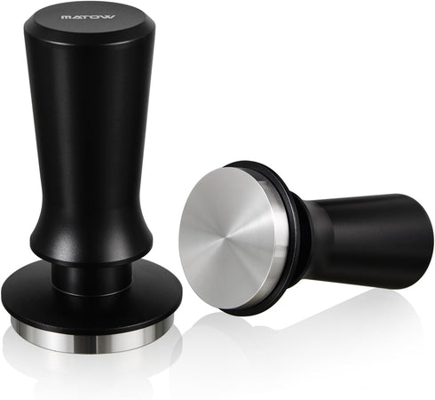 58.5mm Espresso Hand Tamper, Dual Calibrated Spring Loaded Coffee Tamper with Stainless Steel Flat Base