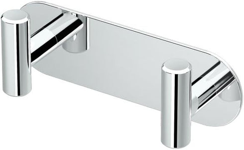 Gatco 1291 Modern Decor Wall Hook, 2-Hook Chrome on Premium Brass for Entryway, Living, Kitchen, Bedroom, Bathroom