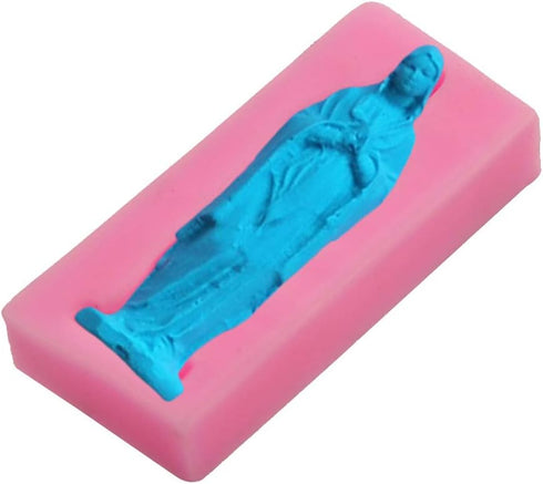 Silicone 3D Molds, Virgin Mary Chocolate Cake Candle Ice Decoration Tool, DIY Bakeware Molds Kit