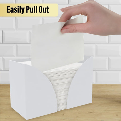 Paper Towel Holder Dispenser for Countertop, White Acrylic Napkin Holders for Kitchen or Bathroom, Great for Z-Fold