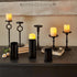 47th & Main Modern Iron Pillar Candle Holder, Large, Black Pedestal Candleholder
