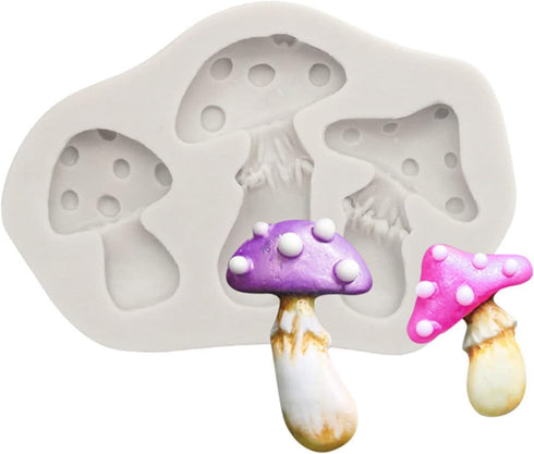 White Mushroom Silicone Mold, Chocolate Candy Clay Mold for DIY Dessert, Handmade Cupcake Decor, Baking Tool