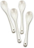 RSVP International Poached Egg Spoon, 4 Piece Set for Jam, Honey or Soft Boiled Eggs, 5.5" Length, White Porcelain
