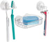 iDesign BPA-Free Plastic Bathroom Suction Toothbrush Holder, 2.75" x 2.25" x 2", Clear