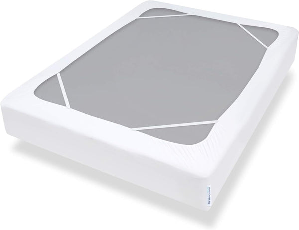 Queen Size Box Spring Cover with Smooth Elastic Woven Material, Dustproof, Washable, White, Wrinkle & Fading Resistant